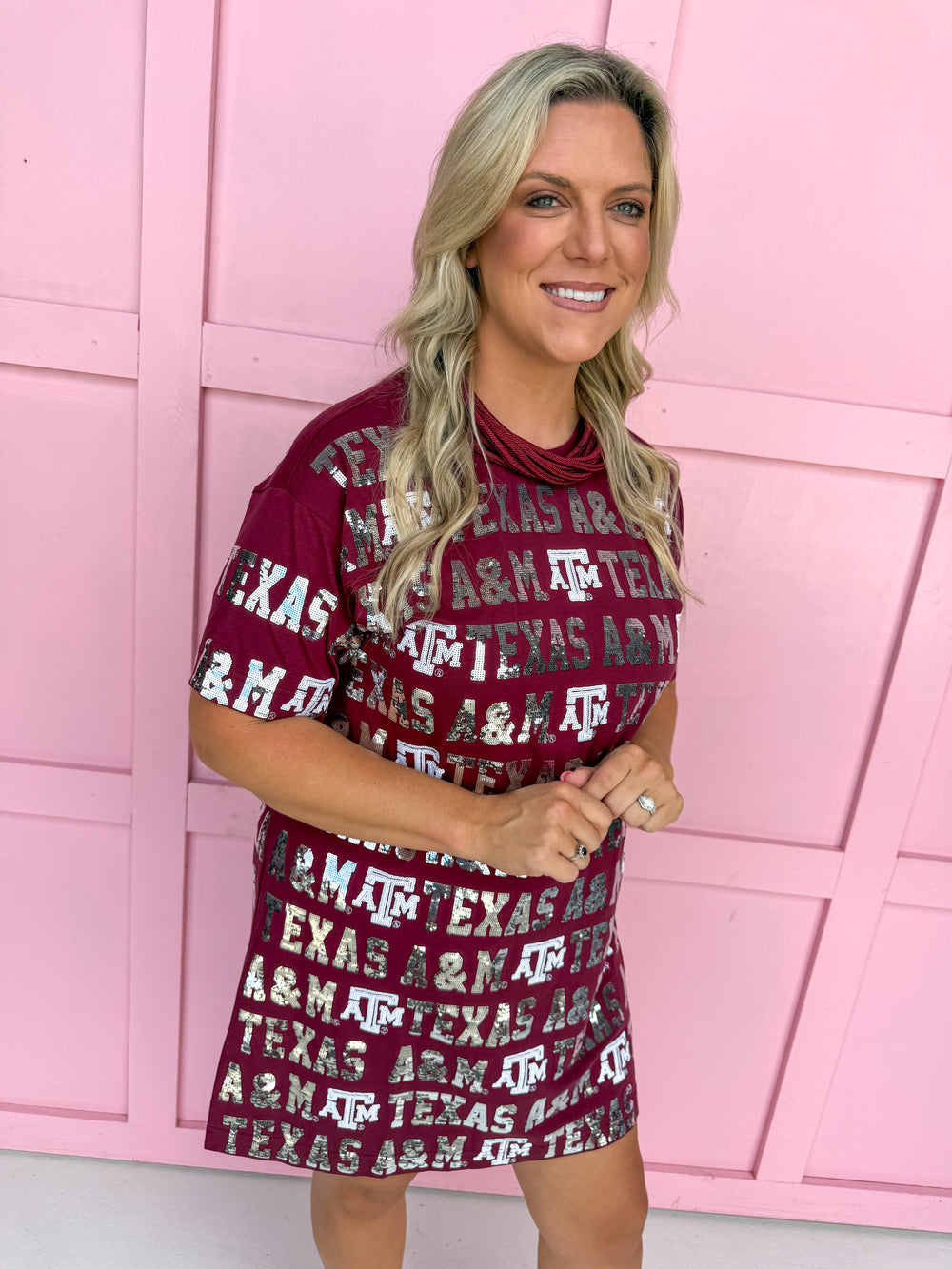 Stewart Simmons | Sequin Repeat T-Shirt Dress - Texas A&M®