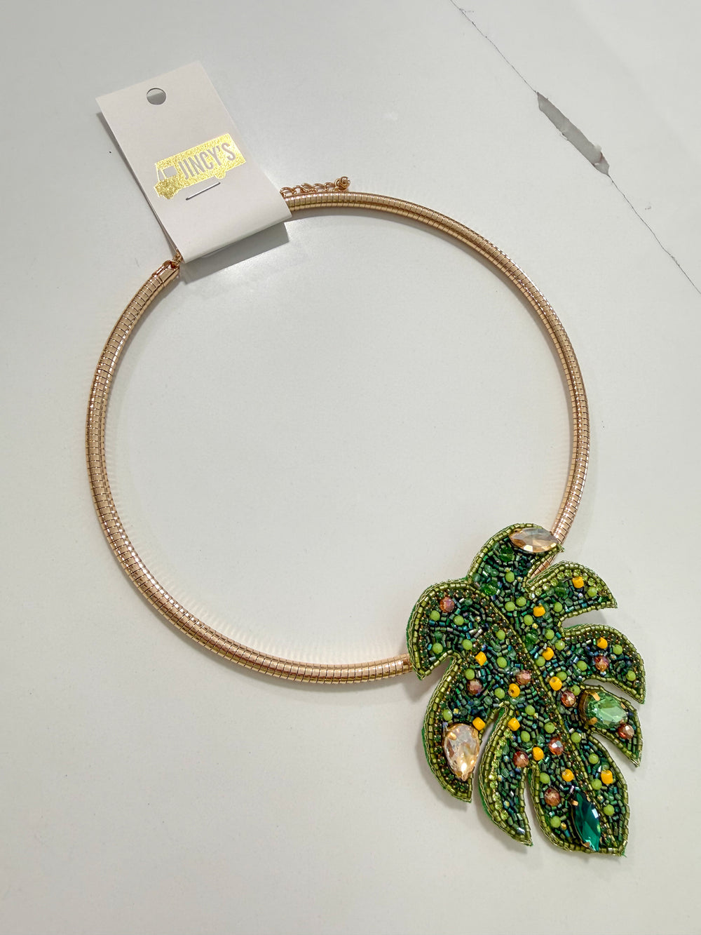 Palm Leaf Collar Necklace