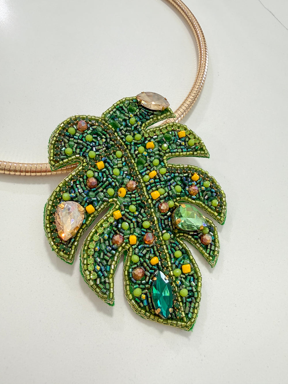 Palm Leaf Collar Necklace