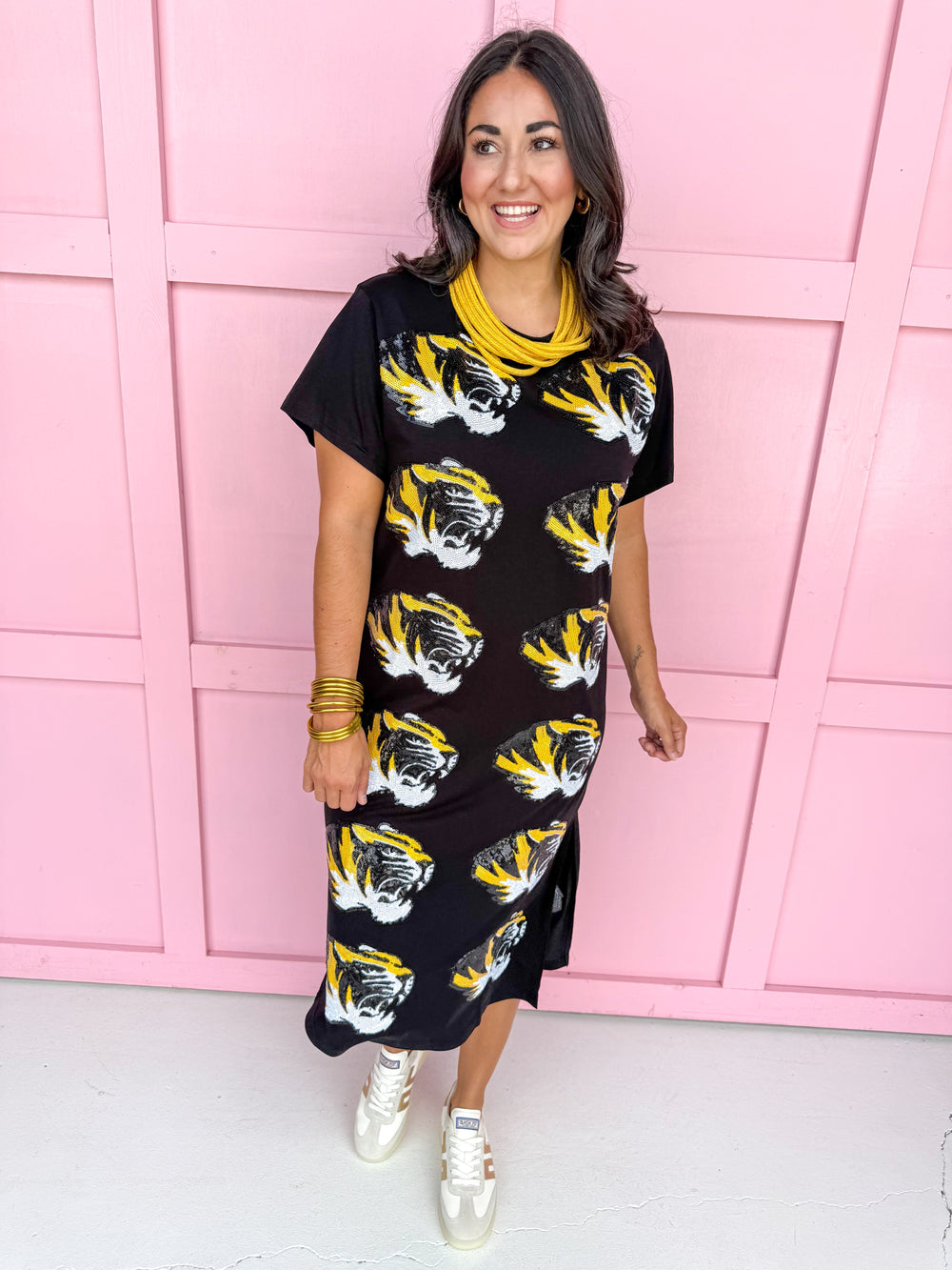 QUEEN OF SPARKLES | Mizzou™ Mascot Midi Tee Dress