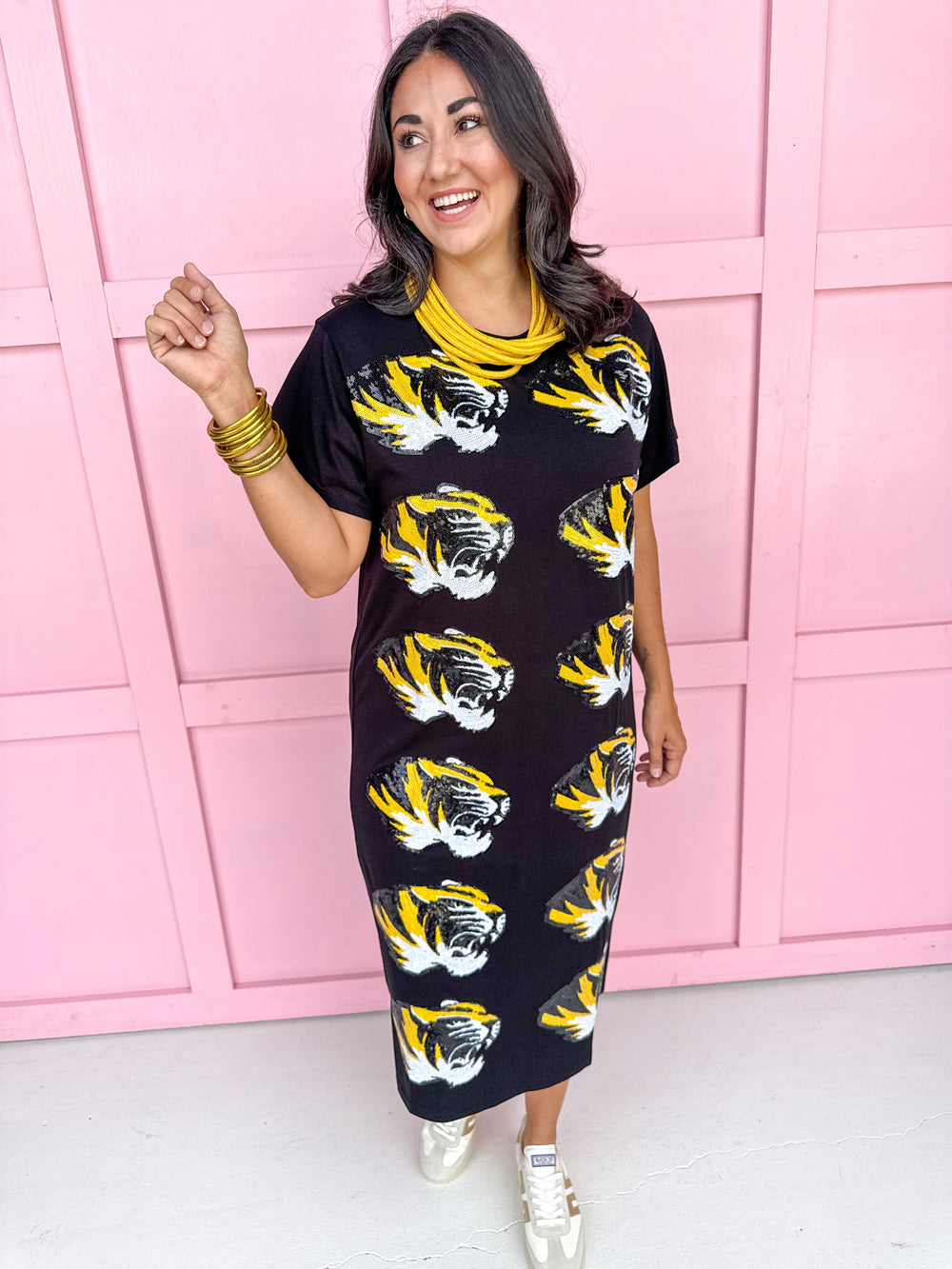 QUEEN OF SPARKLES | Mizzou™ Mascot Midi Tee Dress
