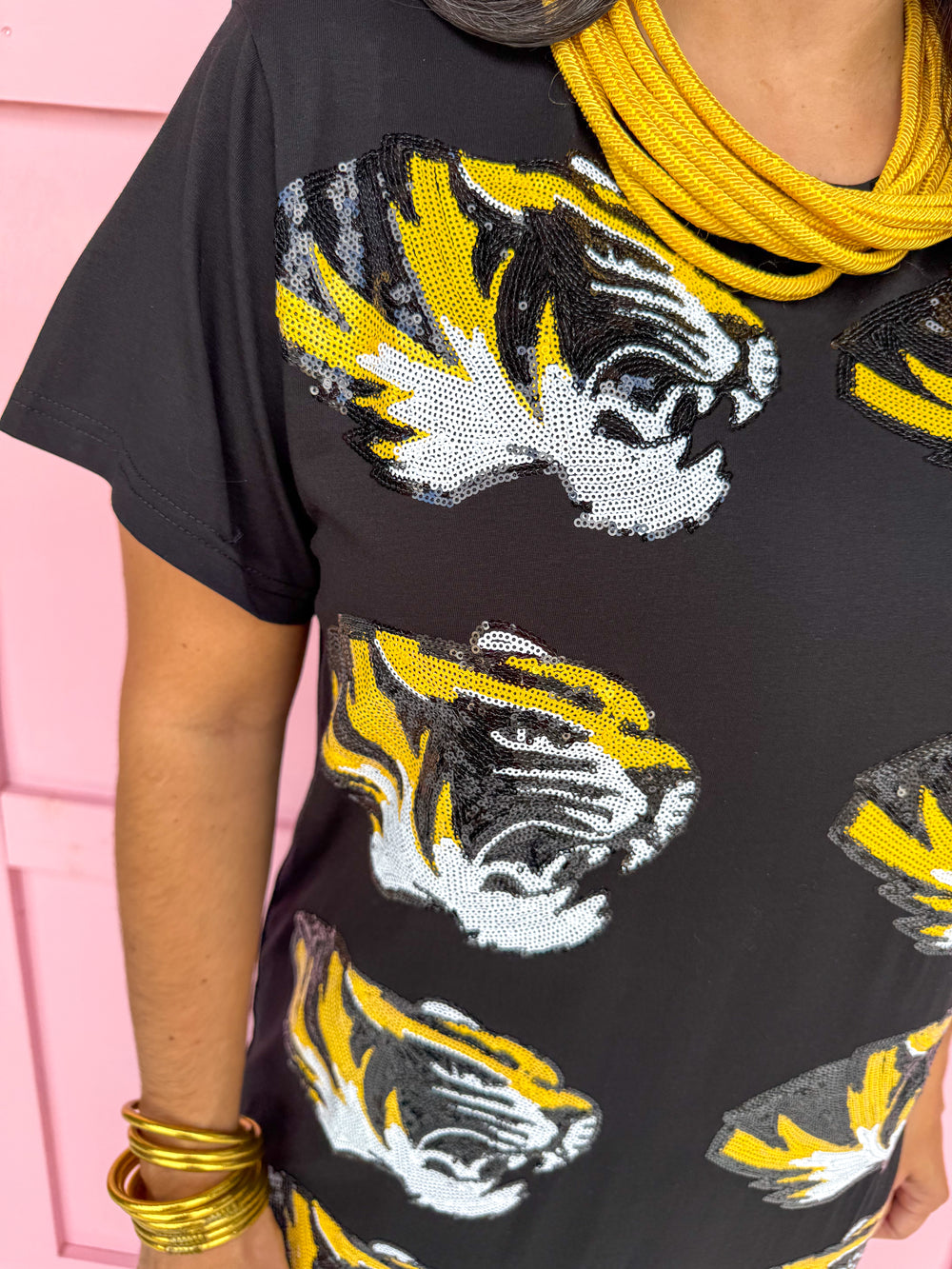 QUEEN OF SPARKLES | Mizzou™ Mascot Midi Tee Dress