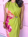Jincy's Women's Boutique Electric Blooms Dress Pink & Orange Floral Chartreuse Dress 