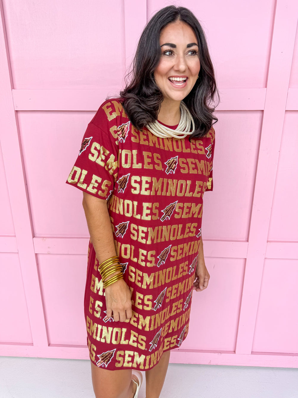 Stewart Simmons | Sequin Repeat T-Shirt Dress - FSU®