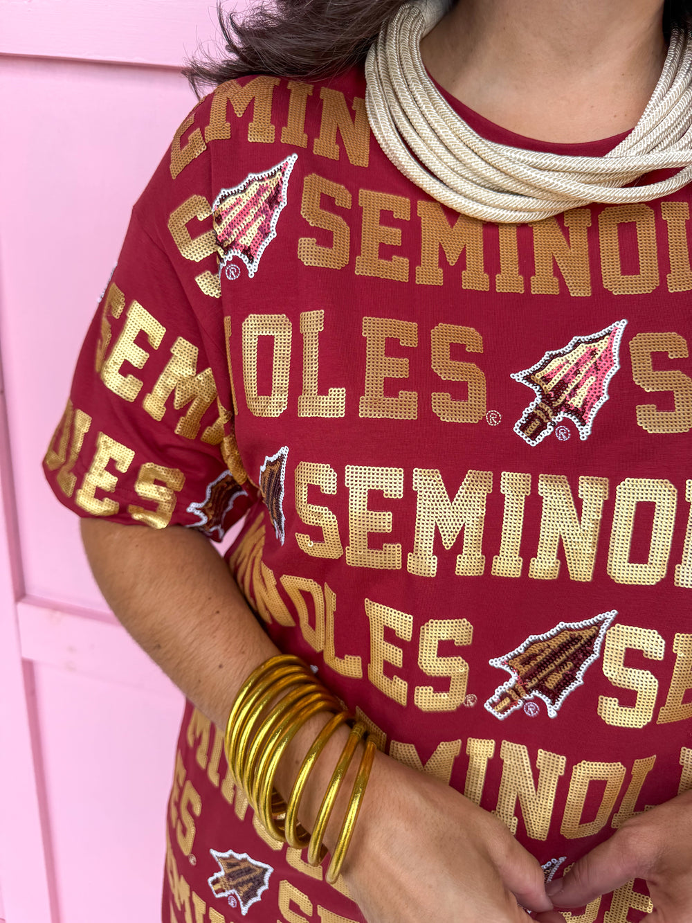 Stewart Simmons | Sequin Repeat T-Shirt Dress - FSU®