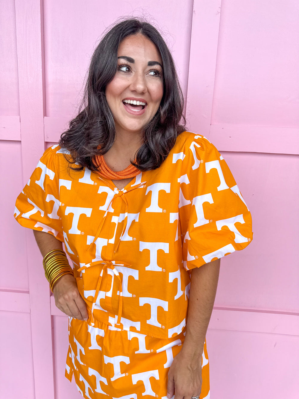 Stewart Simmons | Poplin Puff Sleeve Top - Tennessee®