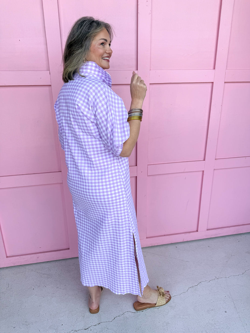 ADRIENNE | Blakely Dress - Violetta Seer Gingham