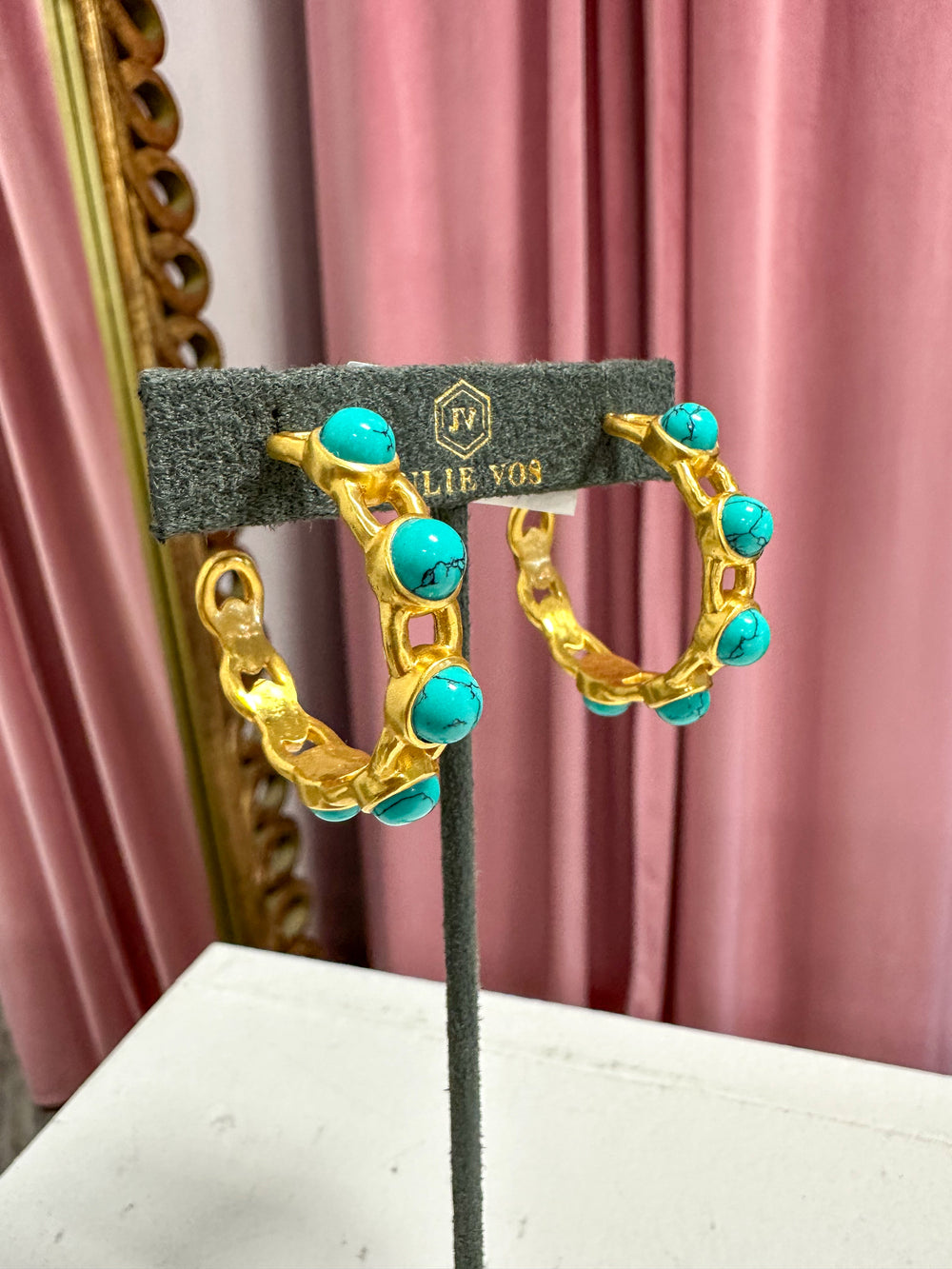JULIE VOS | Palermo Turquoise Hoop - Turquoise Blue