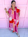 Jincy's Women's Boutique Weekend Favorite Midi Maxi Dress Geometric Punchy Print Red Pink Orange