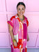 Jincy's Women's Boutique Weekend Favorite Midi Maxi Dress Geometric Punchy Print Red Pink Orange