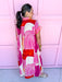 Jincy's Women's Boutique Weekend Favorite Midi Maxi Dress Geometric Punchy Print Red Pink Orange