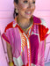 Jincy's Women's Boutique Weekend Favorite Midi Maxi Dress Geometric Punchy Print Red Pink Orange