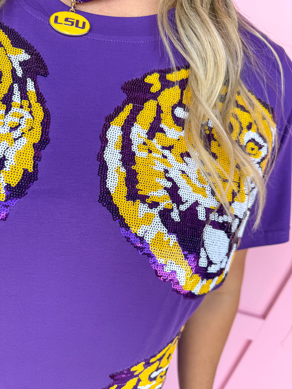 QUEEN OF SPARKLES | LSU® Mascot Midi Tee Dress