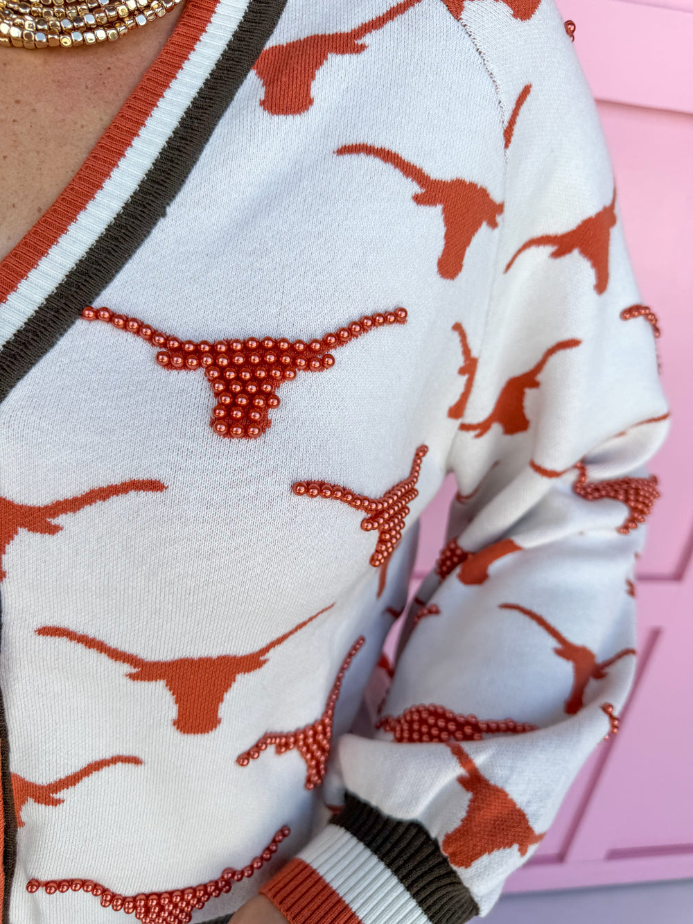 QUEEN OF SPARKLES | Texas® Knit Mascot Cardigan