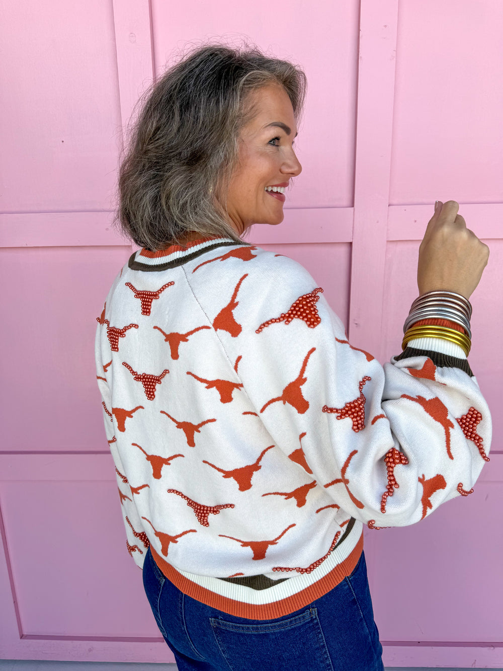 QUEEN OF SPARKLES | Texas® Knit Mascot Cardigan