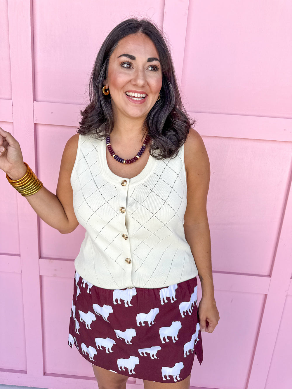 Stewart Simmons Poplin Skort Mississippi State® Bulldogs Gameday women's boutique Jincy's 