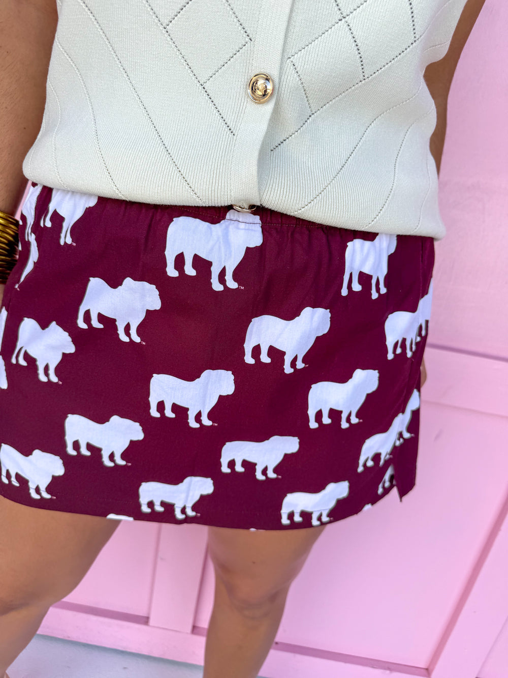 Stewart Simmons Poplin Skort Mississippi State® Bulldogs Gameday women's boutique Jincy's 