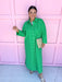 Jincy's Women's Boutique Adrienne Regan Midi Maxi Dress Green Stripe