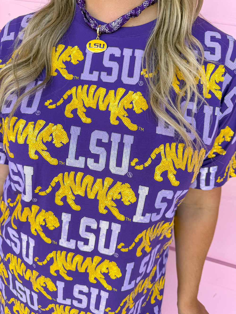 Stewart Simmons | Sequin Repeat T-Shirt Dress - LSU®