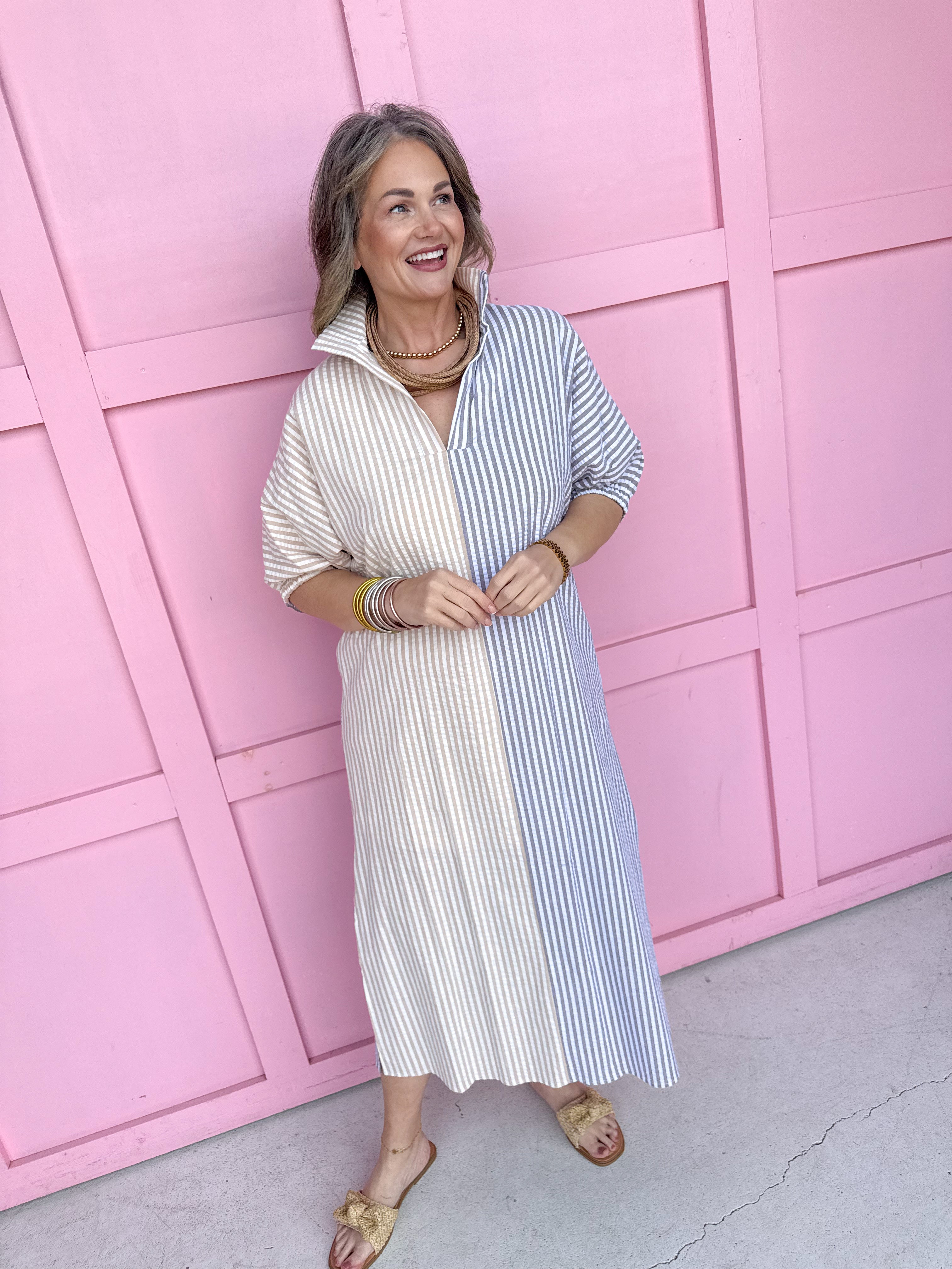 Adrienne | Blakely Dress - Almond/Brown