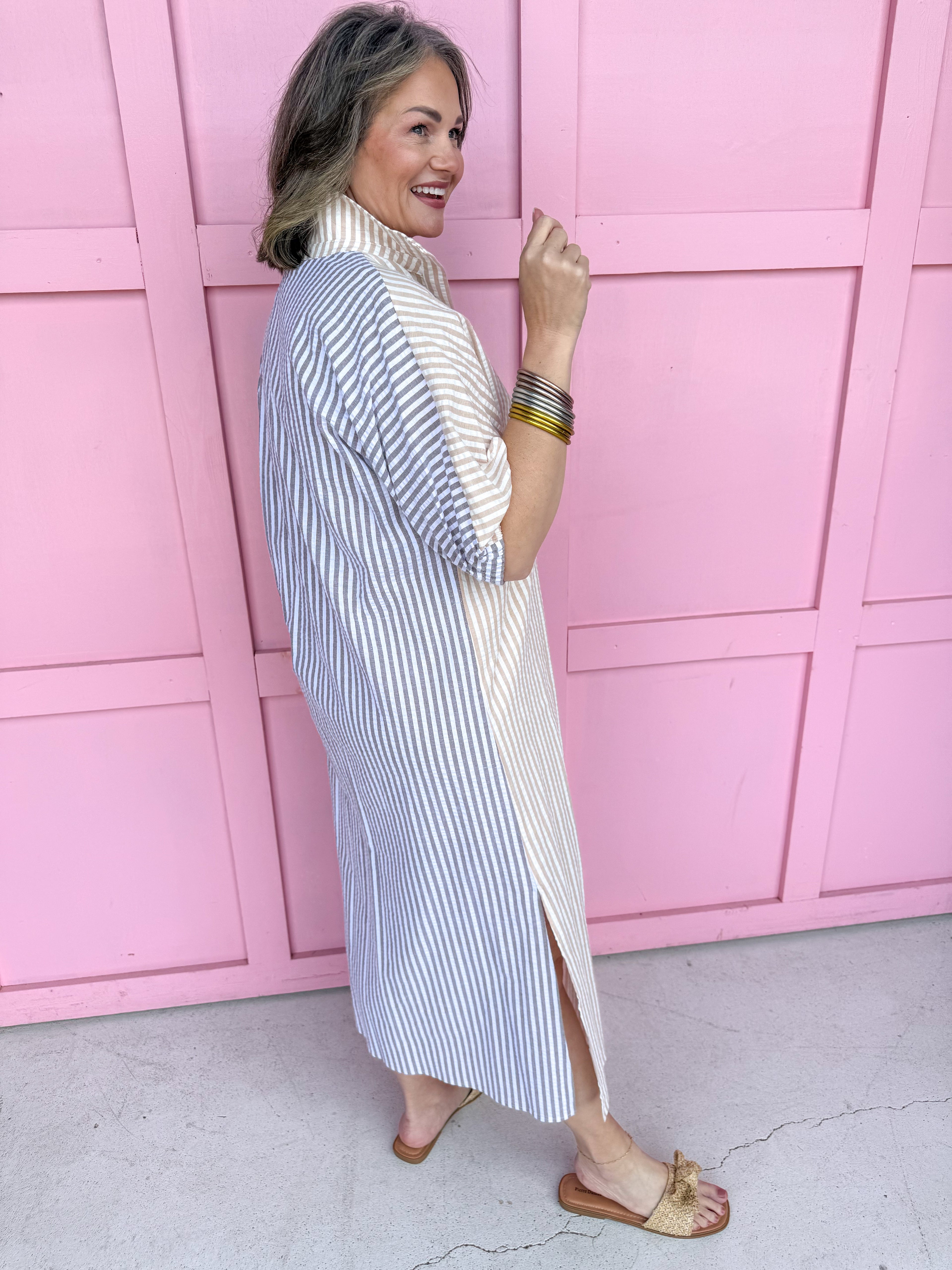 Adrienne | Blakely Dress - Almond/Brown