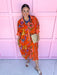 Jincy's Women's Boutique Orange Paradise Oversized Tunic Orange Floral Print