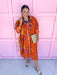 Jincy's Women's Boutique Orange Paradise Oversized Tunic Orange Floral Print