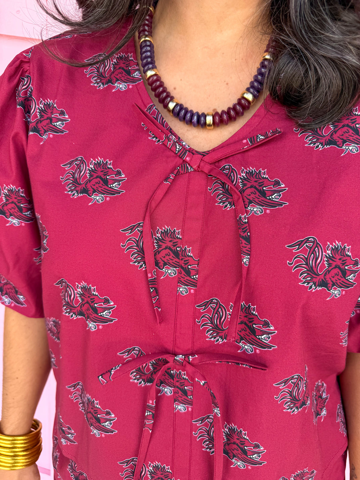 Stewart Simmons | Poplin Puff Sleeve Top - South Carolina®