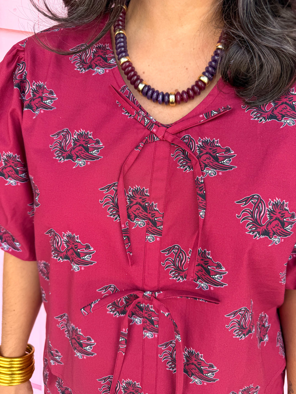 Stewart Simmons | Poplin Puff Sleeve Top - South Carolina®