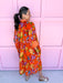 Jincy's Women's Boutique Orange Paradise Oversized Tunic Orange Floral Print
