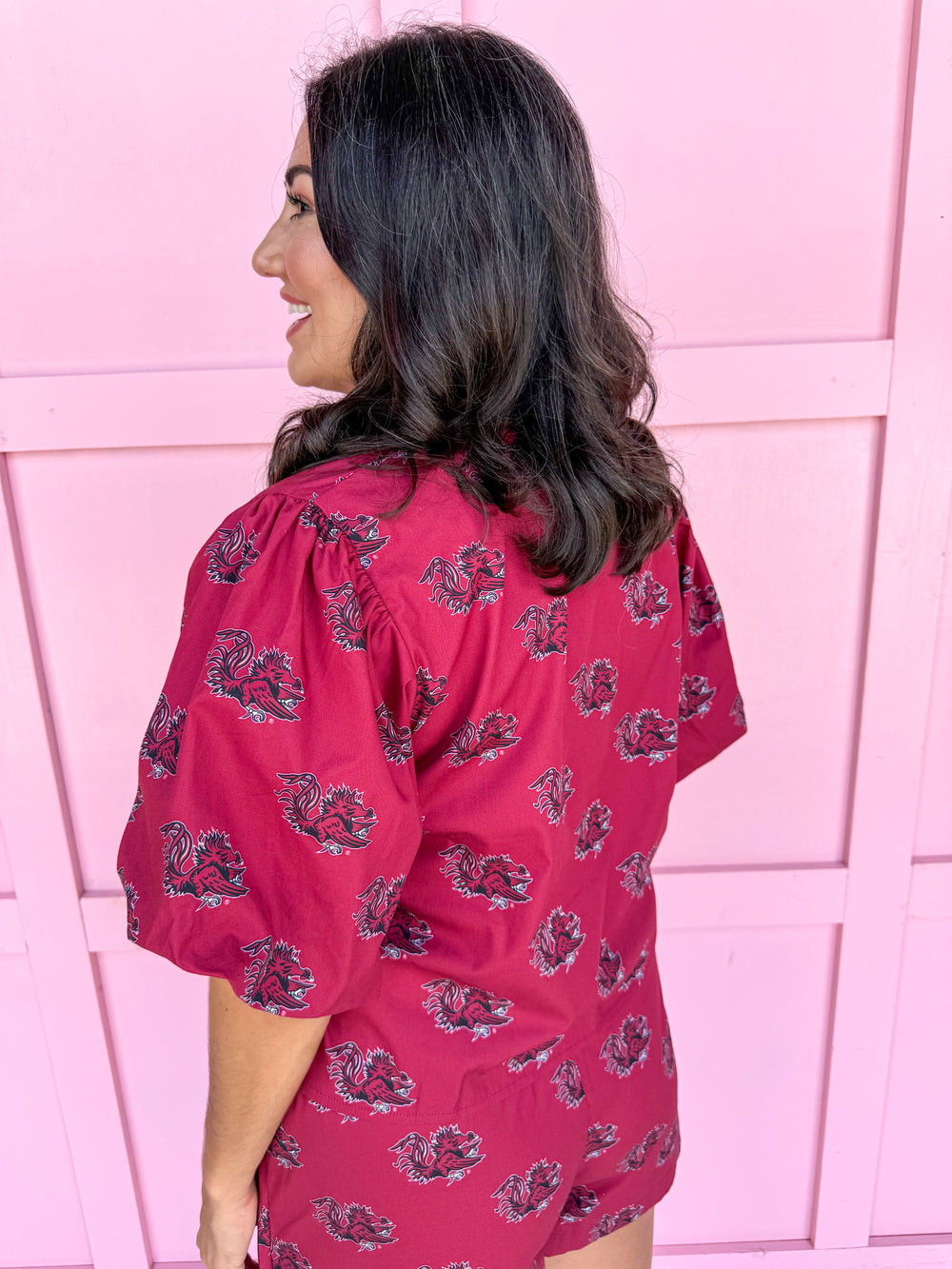 Stewart Simmons | Poplin Puff Sleeve Top - South Carolina®