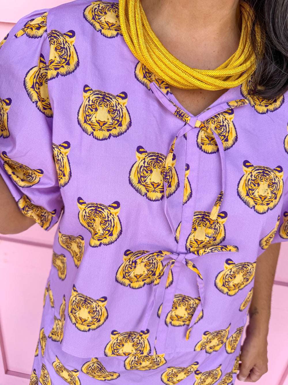 Stewart Simmons | Poplin Puff Sleeve Top - LSU®