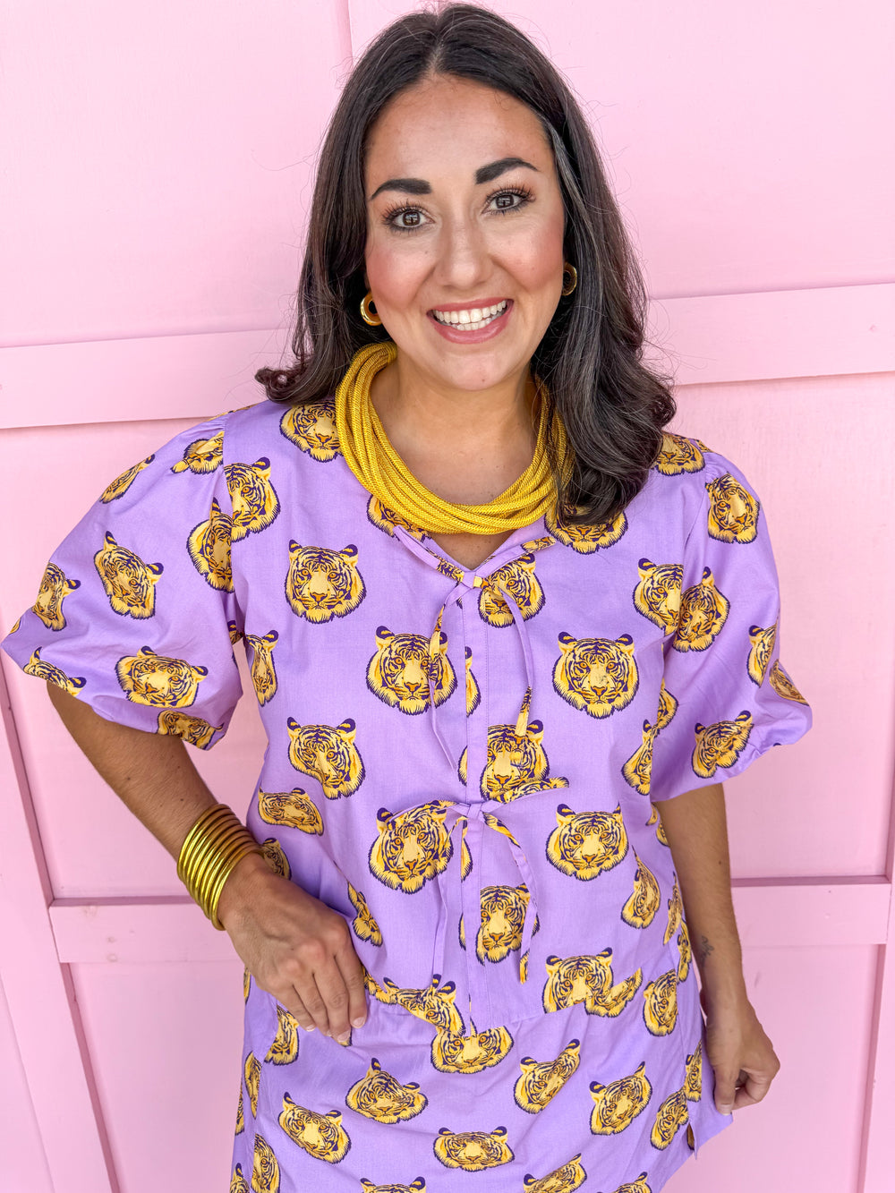 Stewart Simmons | Poplin Puff Sleeve Top - LSU®