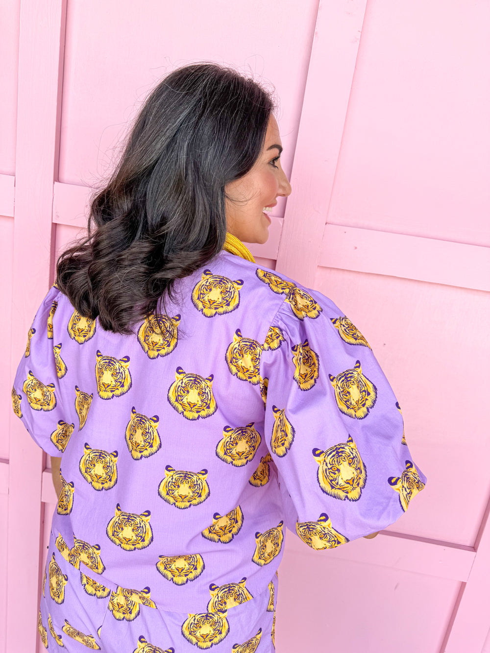 Stewart Simmons | Poplin Puff Sleeve Top - LSU®