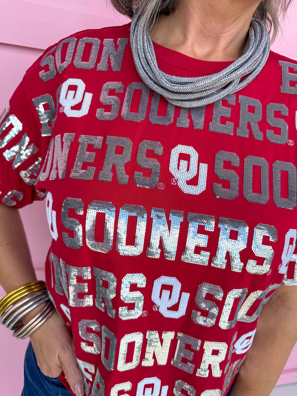 Stewart Simmons | Sequin Repeat Tee - Oklahoma®