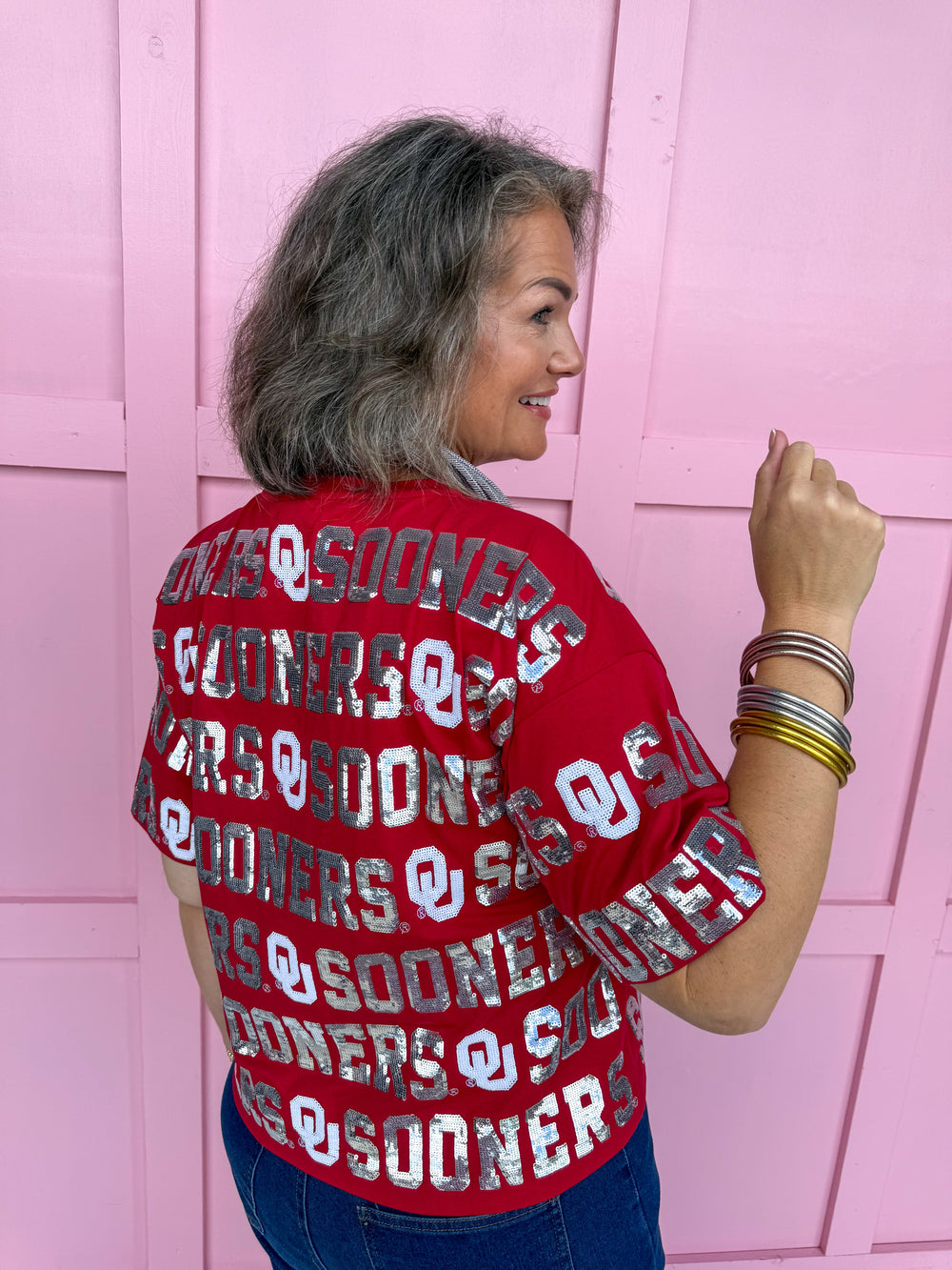 Stewart Simmons | Sequin Repeat Tee - Oklahoma®