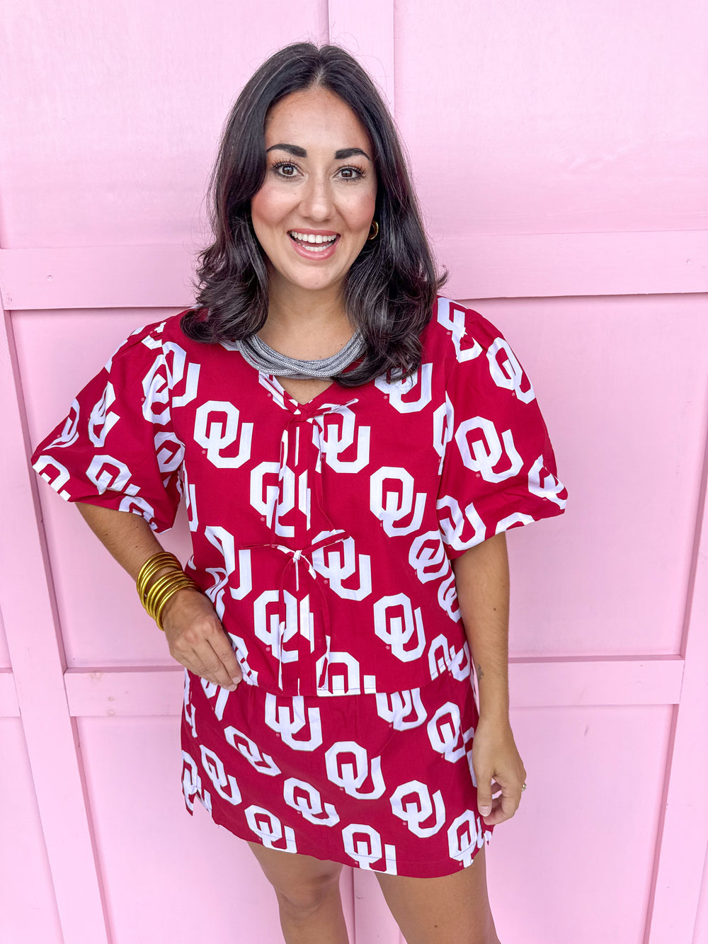 Stewart Simmons | Poplin Puff Sleeve Top - Oklahoma®