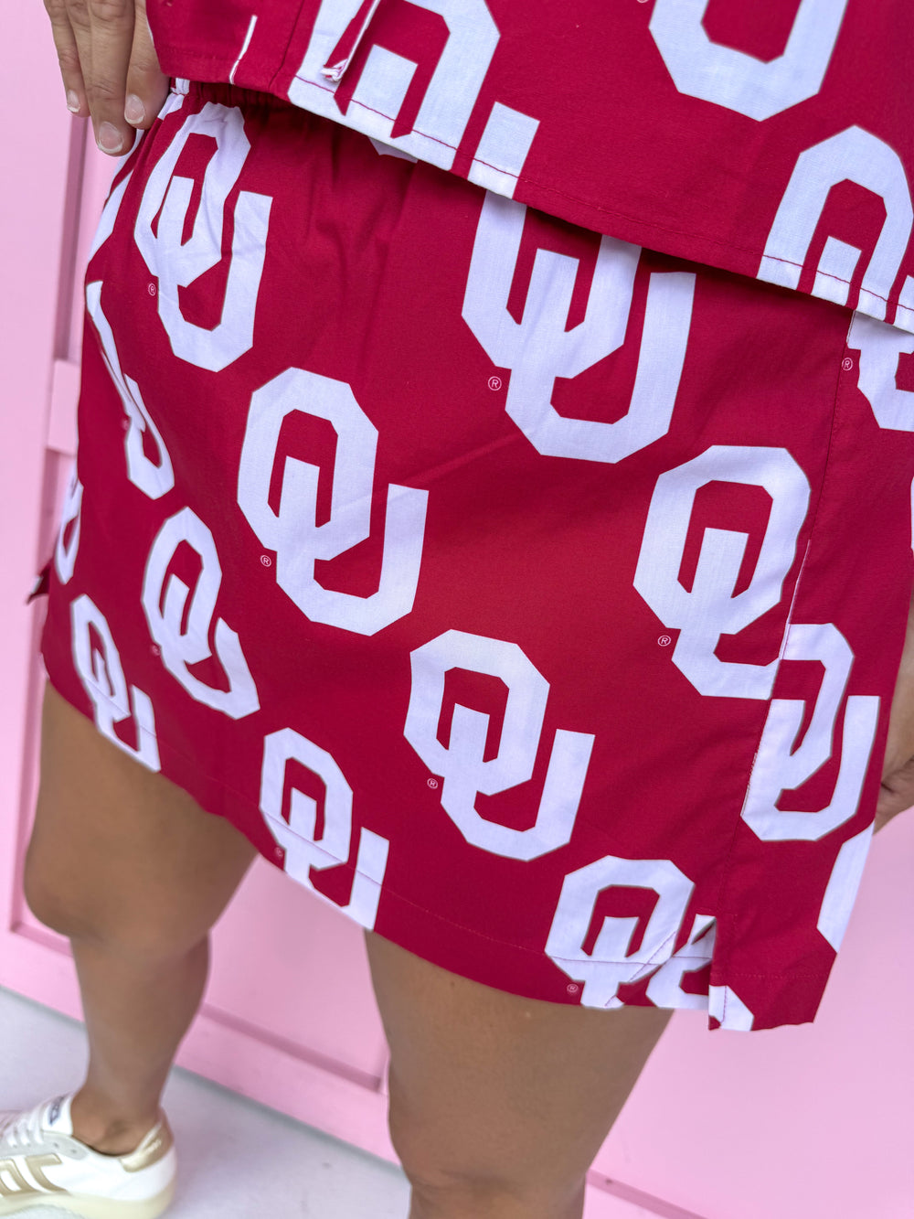 Stewart Simmons Poplin Skort Oklahoma® Sooners gameday womens boutique Jincy's
