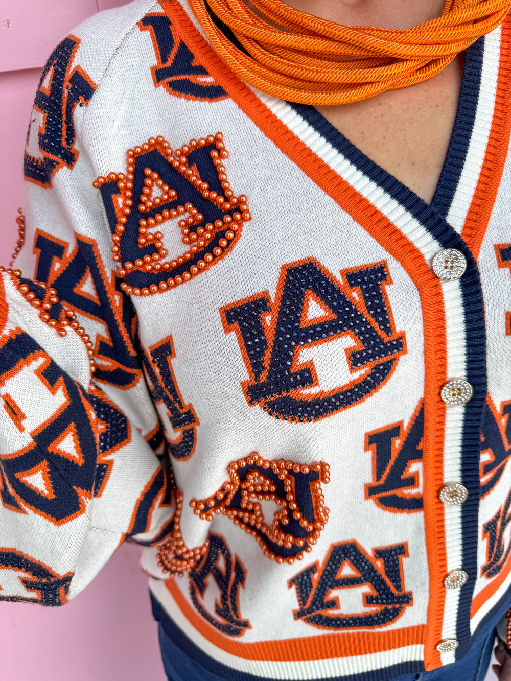 QUEEN OF SPARKLES | Auburn® Knit Mascot Cardigan