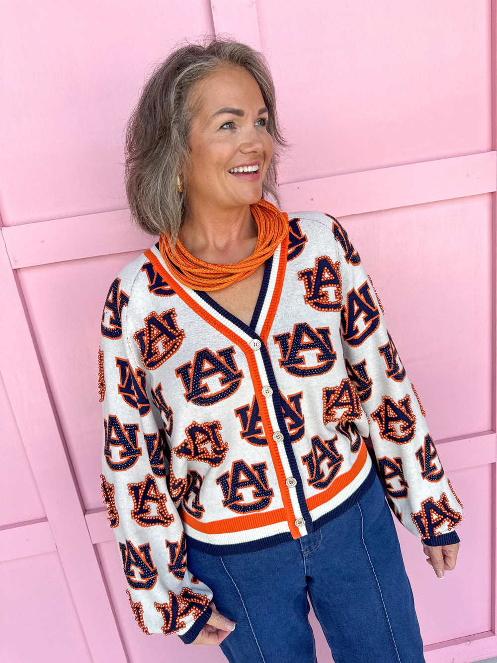 QUEEN OF SPARKLES | Auburn® Knit Mascot Cardigan