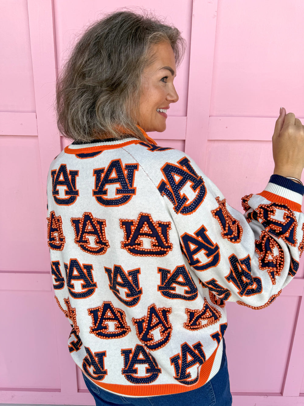 QUEEN OF SPARKLES | Auburn® Knit Mascot Cardigan