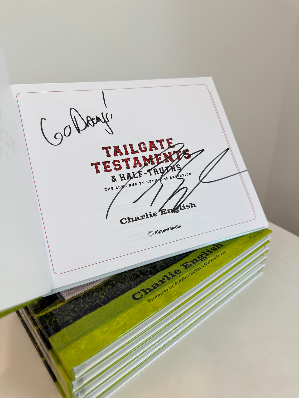 Charlie English's Tailgate Testaments & Half-Truths Book Gift Jincy's