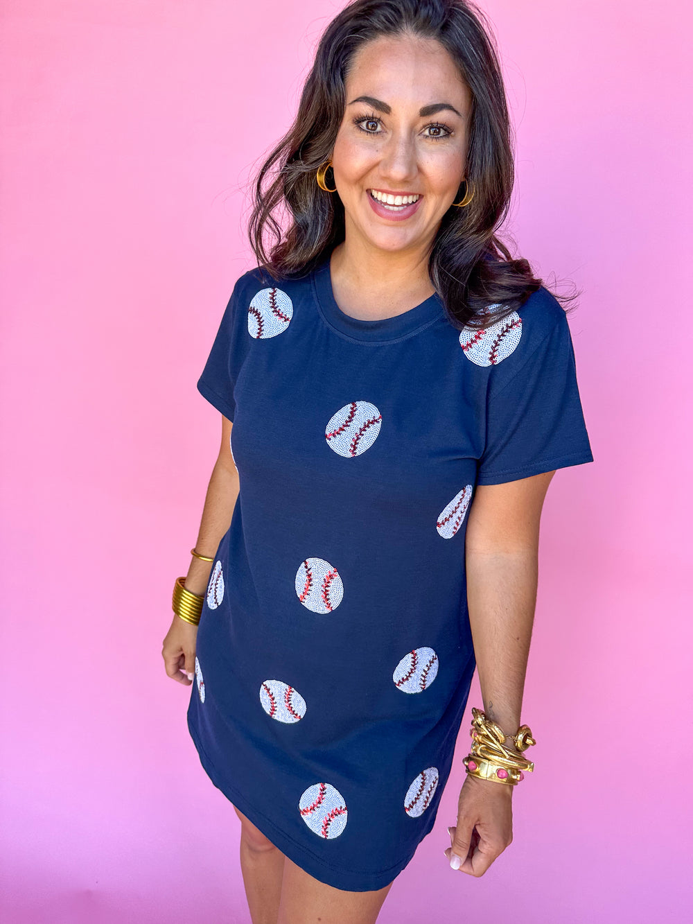 MARY SQUARE | Anna Sequin Baseball Dress