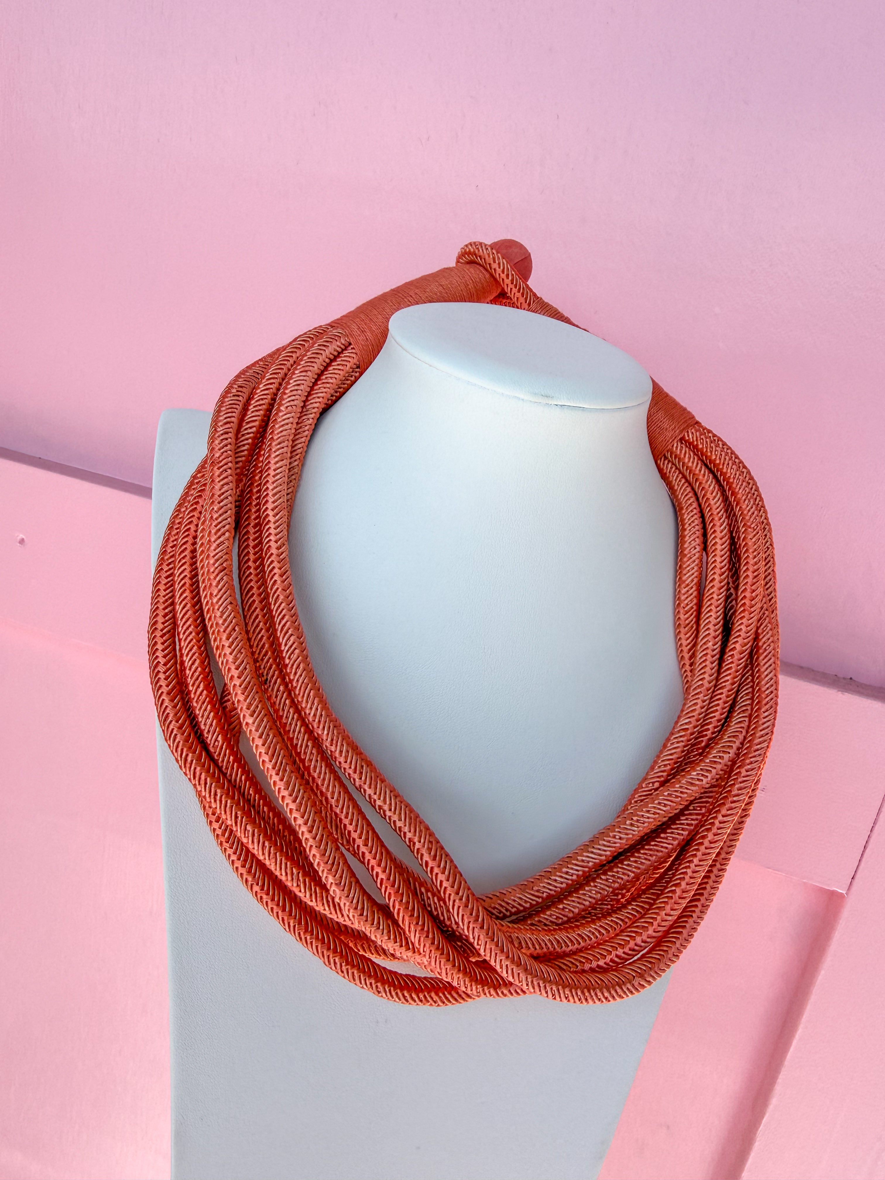 peach multi strand slub necklace womens boutique jincy's