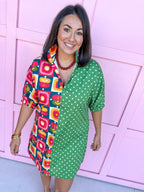 ADRIENNE | Charlotte Dress - Vintage Pop/Forest Polka Dot