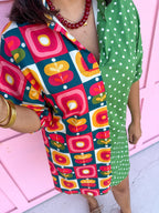 ADRIENNE | Charlotte Dress - Vintage Pop/Forest Polka Dot