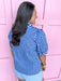 Mary Square Tricia Top navy white pop collar puff sleeves womens boutique jincy's