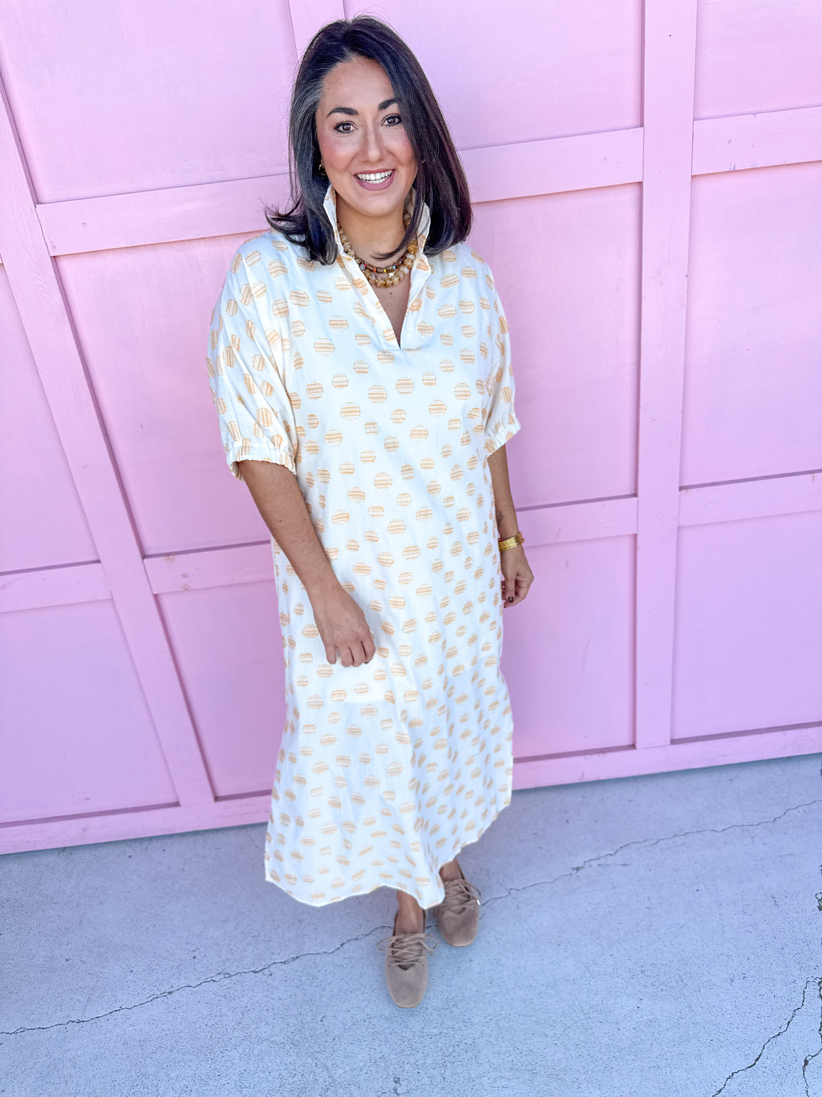 ADRIENNE | Blakely Dress - Honey Drops