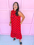 Polka Dot Pretty Dress - Red/Black