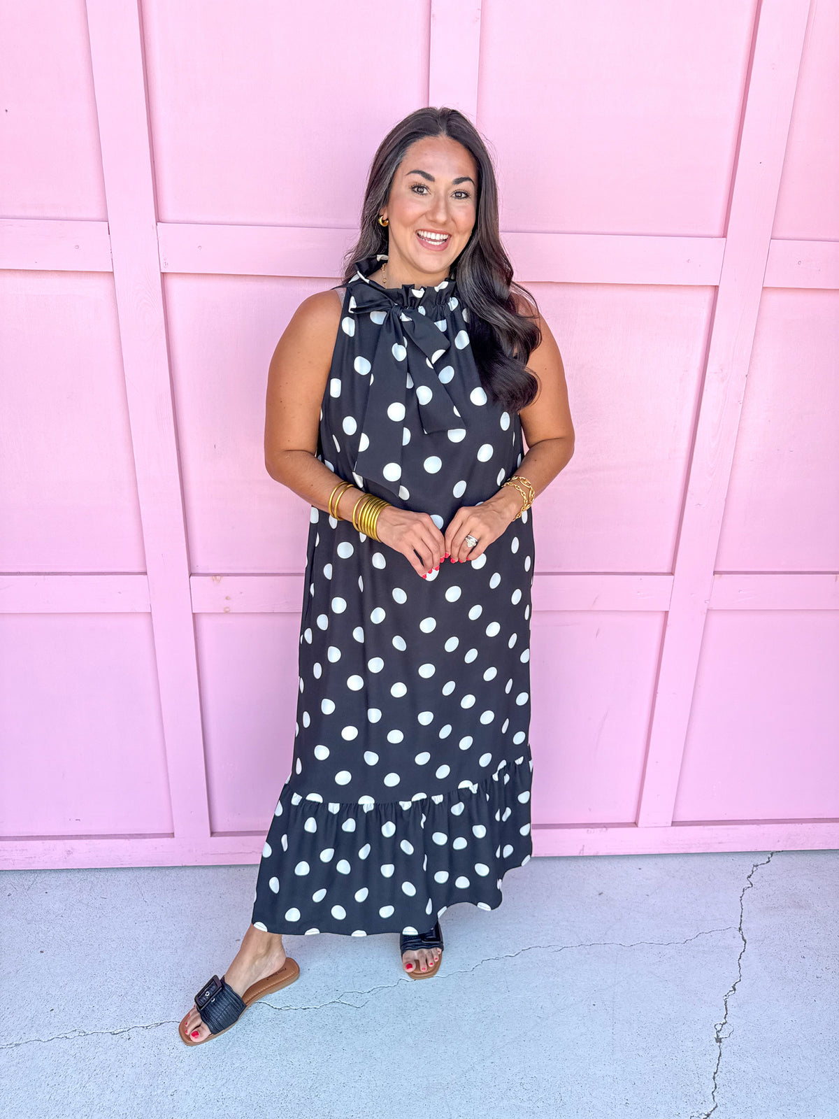 Polka Dot Pretty Dress - Black/White